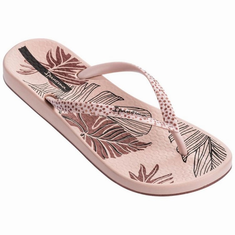 Pink Women's Ipanema Ana Frond Flip Flops | PDZWNG-739