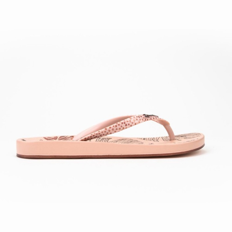 Pink Women's Ipanema Ana Frond Flip Flops | PDZWNG-739