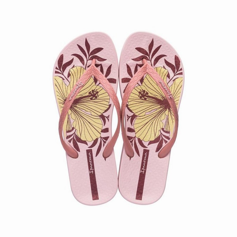 Pink Women's Ipanema Ana Hibiscus Flip Flops | KDBCSV-792