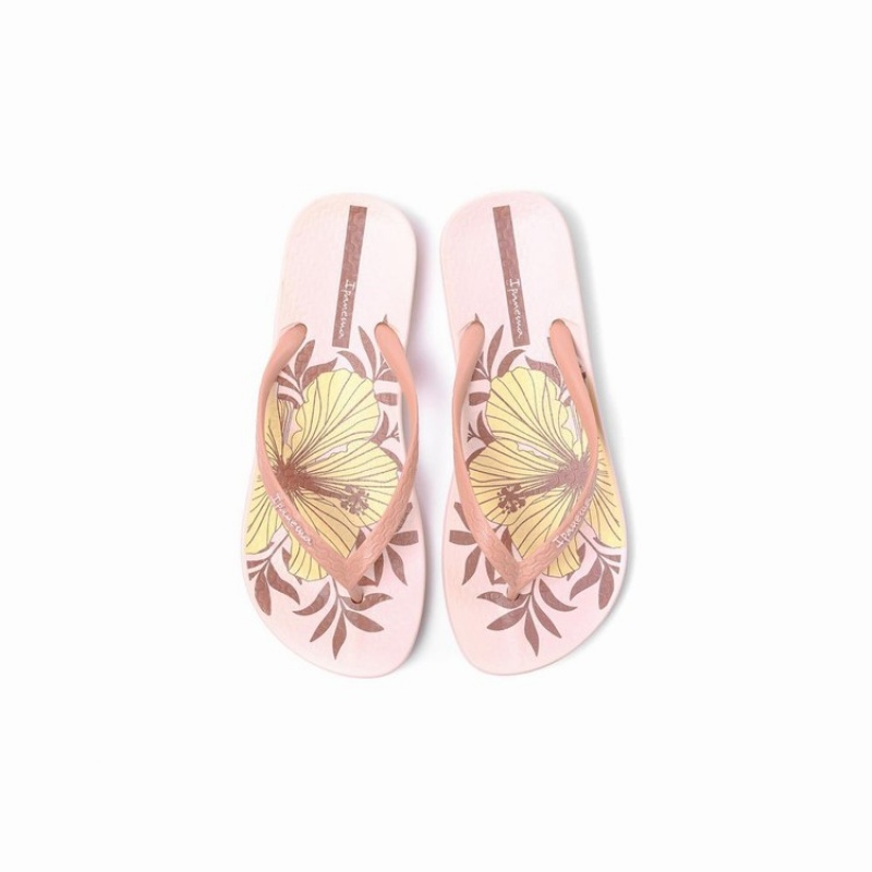 Pink Women's Ipanema Ana Hibiscus Flip Flops | KDBCSV-792