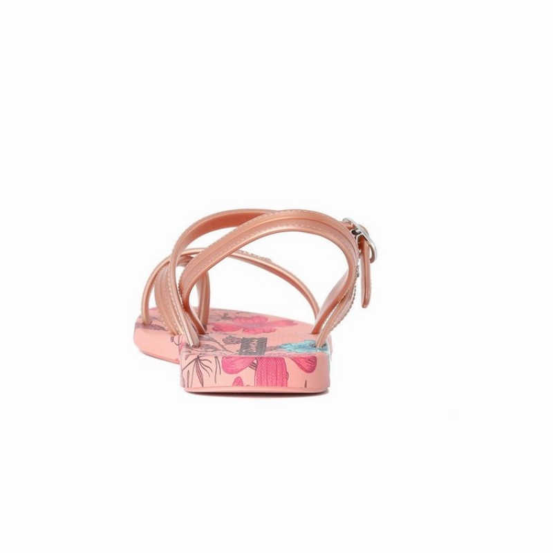 Pink / Beige Kids' Ipanema Suzi Print II Sandals | SVYATE-294