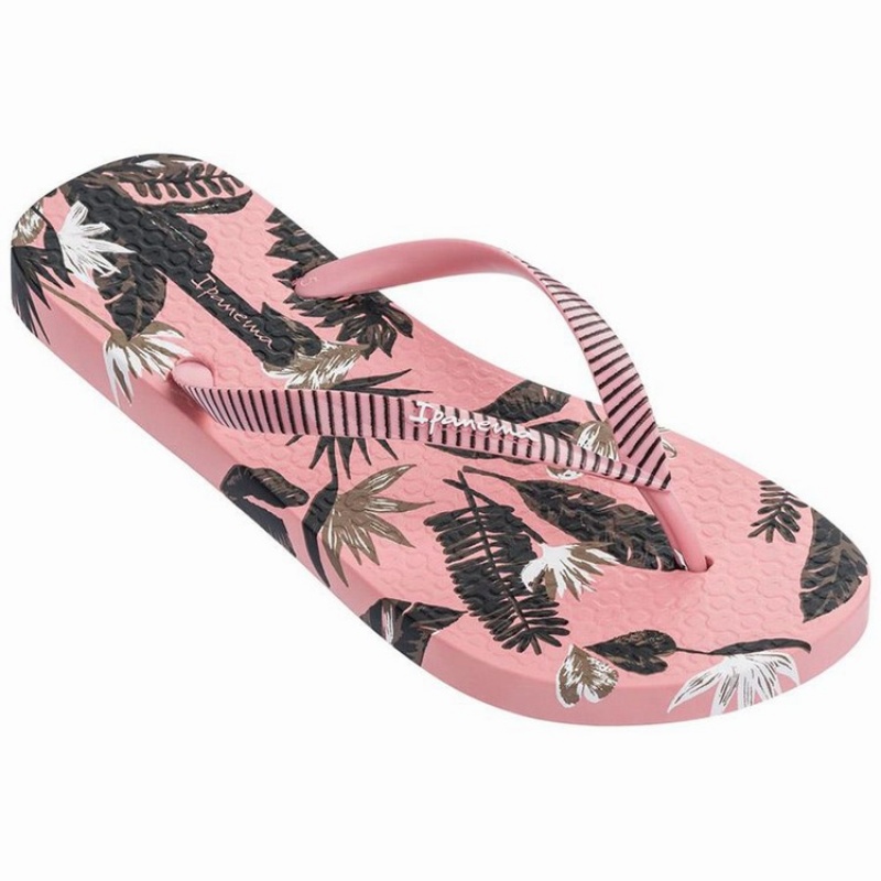 Pink / Black Women's Ipanema Paradise Flip Flops | RSLINJ-435