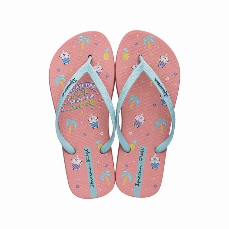 Pink / Blue Women's Ipanema Mr. Wonderful II Flip Flops | MLVIHF-716