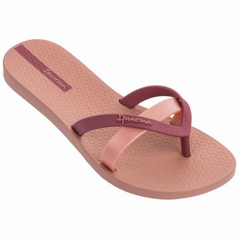 Pink / Burgundy Women's Ipanema Kirei Flip Flops | TCPIKW-410