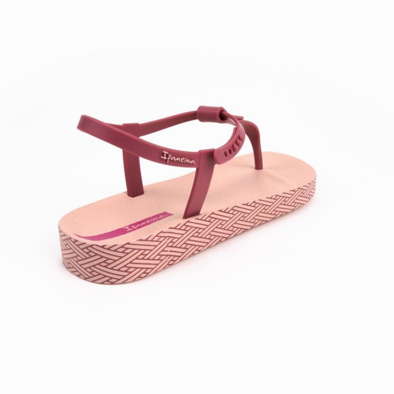 Pink / Burgundy Women's Ipanema Plush Weave Sandals | KROXLZ-108