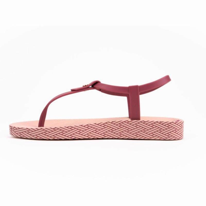 Pink / Burgundy Women's Ipanema Plush Weave Sandals | KROXLZ-108