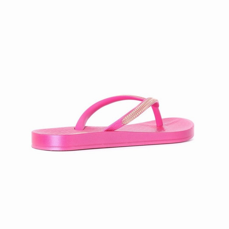 Pink / Gold Kids' Ipanema Ana Metallic IV Flip Flops | HZMIUA-036