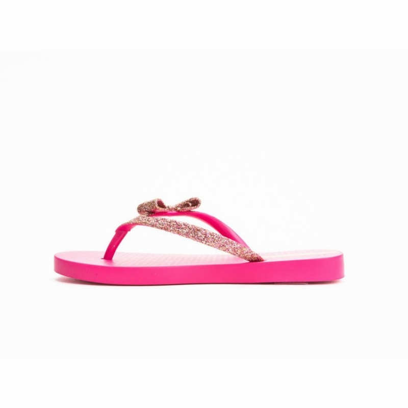 Pink / Gold Kids' Ipanema Glitter IV Flip Flops | WVXSNH-791