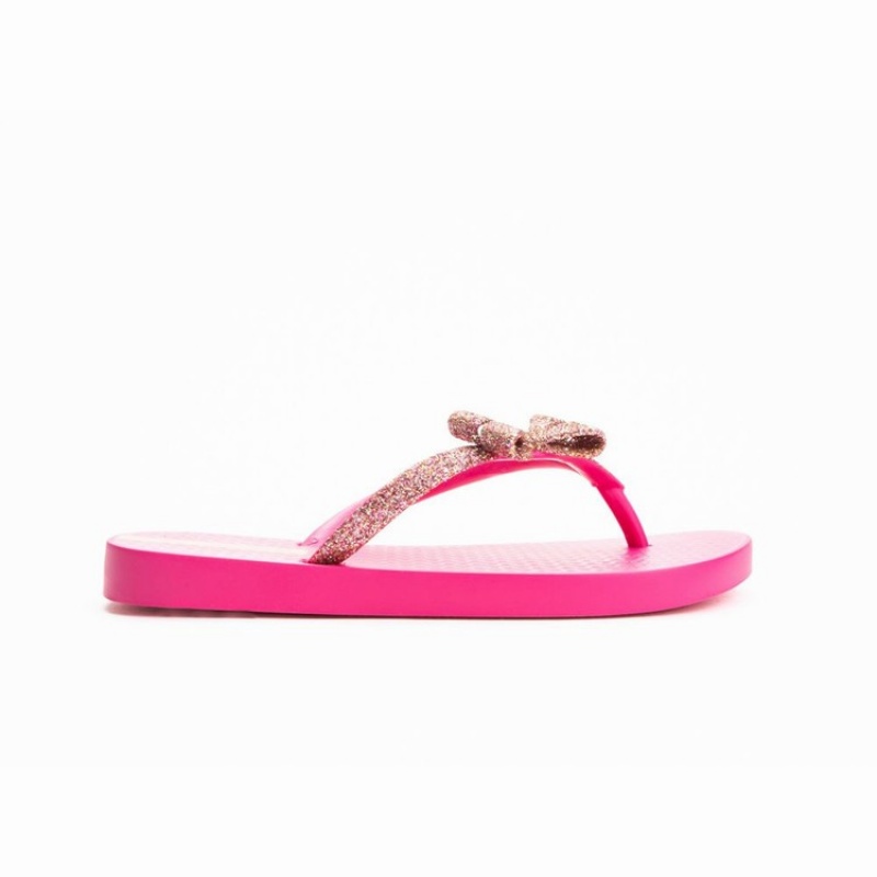 Pink / Gold Kids' Ipanema Glitter IV Flip Flops | WVXSNH-791