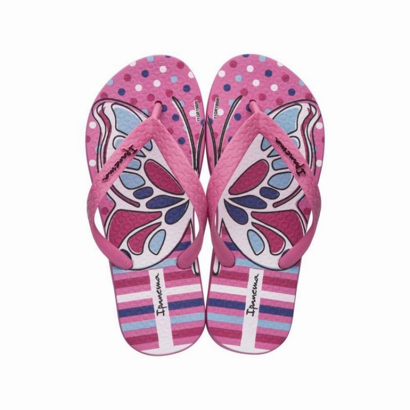 Pink / White Kids\' Ipanema Temas XIII Flip Flops | OTSQDA-490