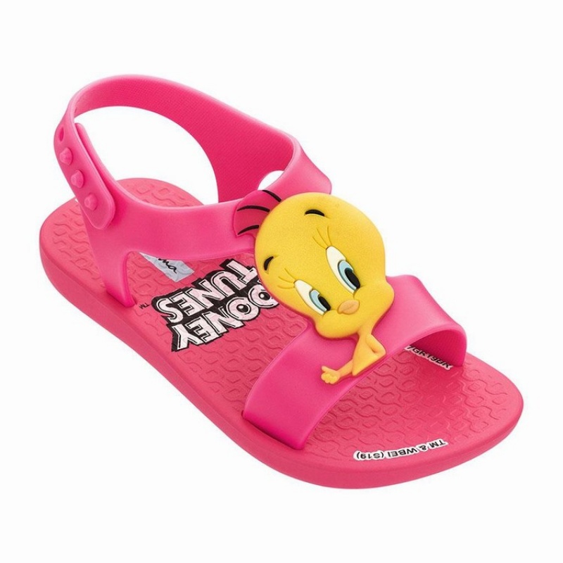 Pink / Yellow Baby Ipanema Looney Tunes Sandals | TJSWRB-012