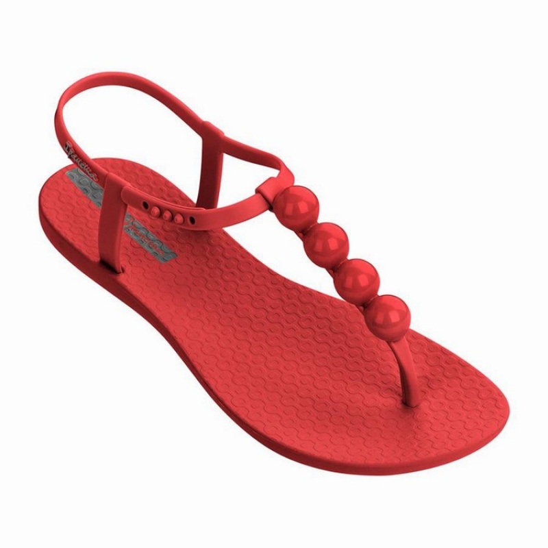 Red Women's Ipanema Pearl Sandals | RQBAOU-897