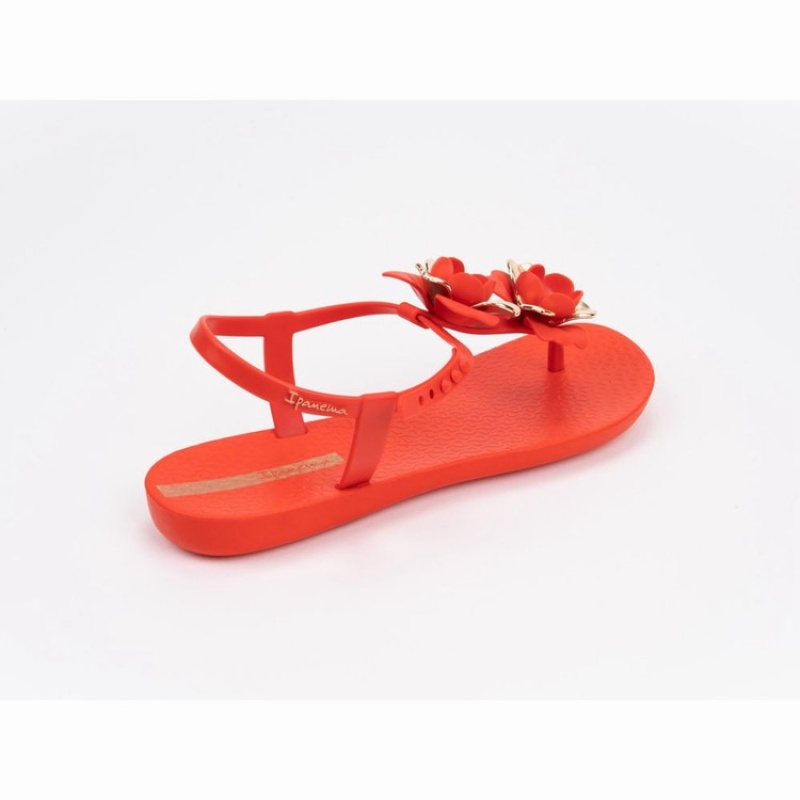 Red / Gold Women's Ipanema Floret Sandals | CRHJID-418