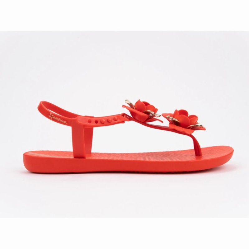 Red / Gold Women's Ipanema Floret Sandals | CRHJID-418