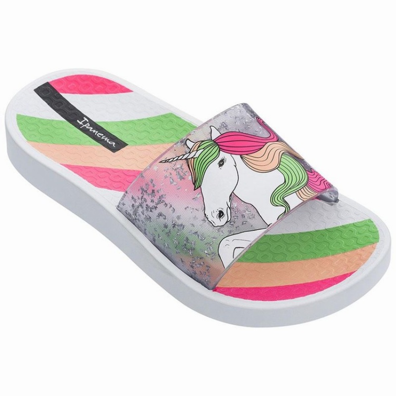 White Kids' Ipanema Urban Slides | LWZOFD-216