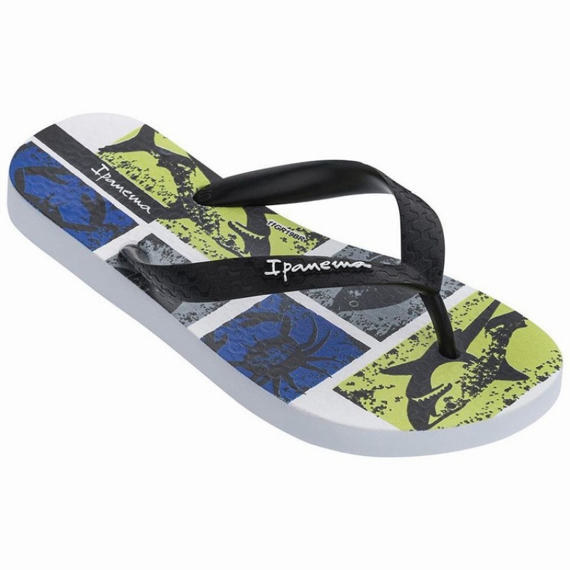 White / Black Kids' Ipanema Temas XIII Flip Flops | INOYGE-928