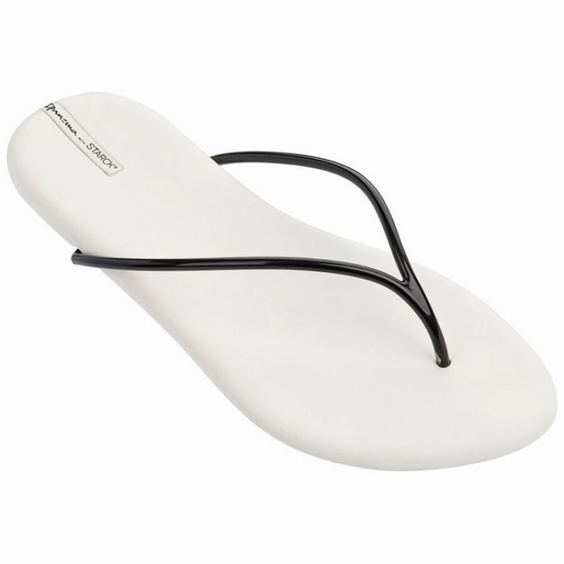 White / Black Women\'s Ipanema Philippe Starck Thing M II Flip Flops | OYTQEG-275