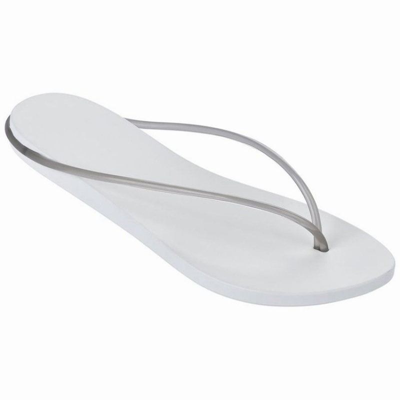 White / Grey Women\'s Ipanema Philippe Starck Thing M Flip Flops | QKGFWB-563