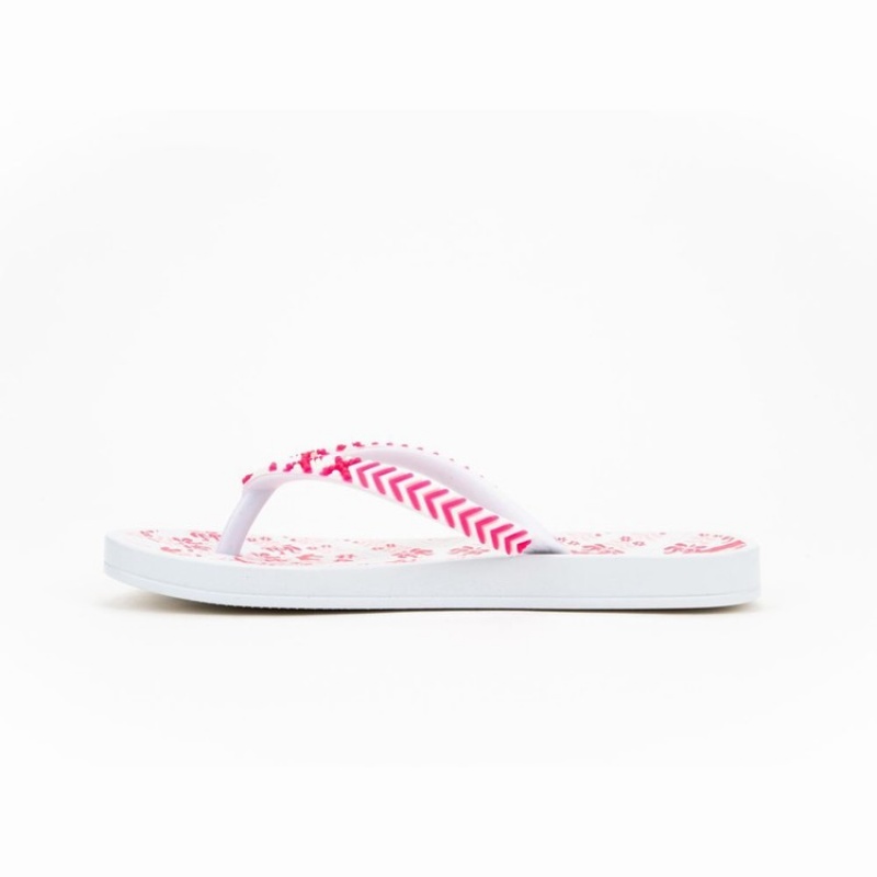 White / Pink Kids' Ipanema Ana Lovely II Flip Flops | RHSKVX-792