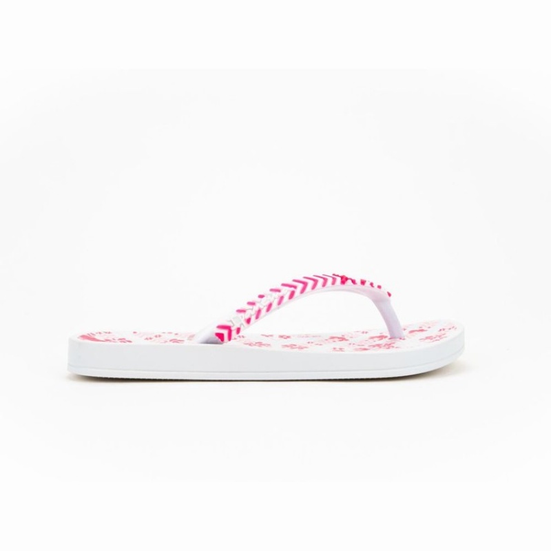 White / Pink Kids' Ipanema Ana Lovely II Flip Flops | RHSKVX-792