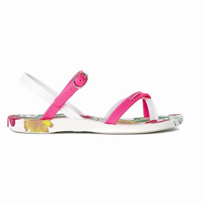 White / Pink Kids' Ipanema Suzi Print II Sandals | SMGTLJ-584