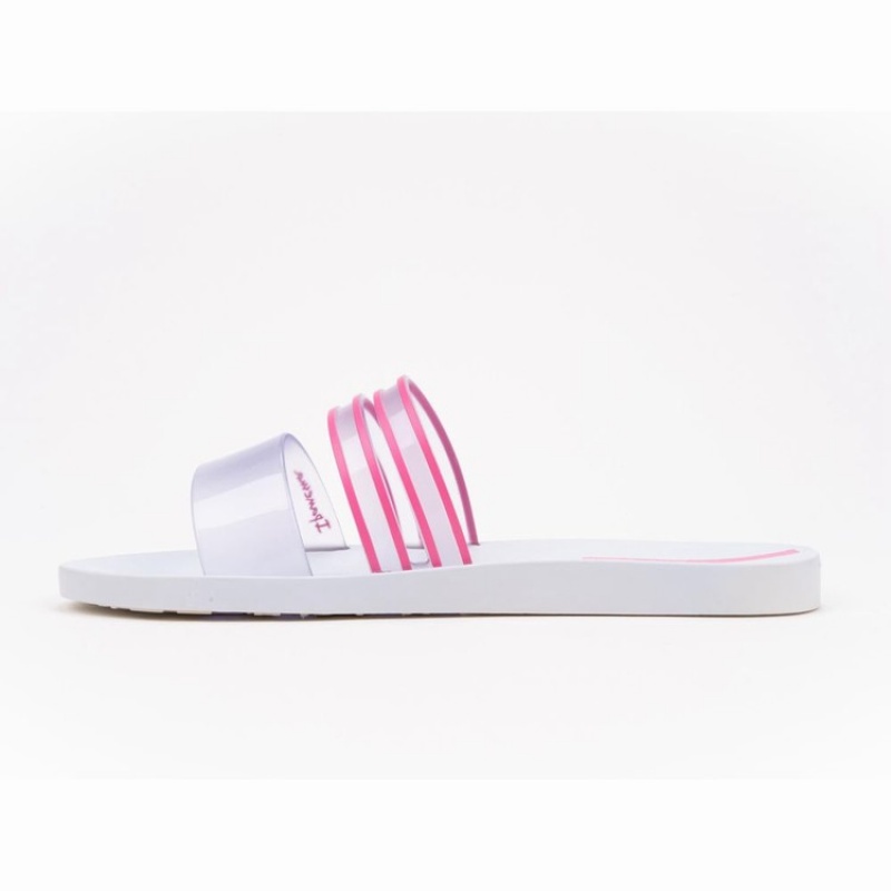 White / Pink Women's Ipanema Ziggy Sandals | GWIFTK-654