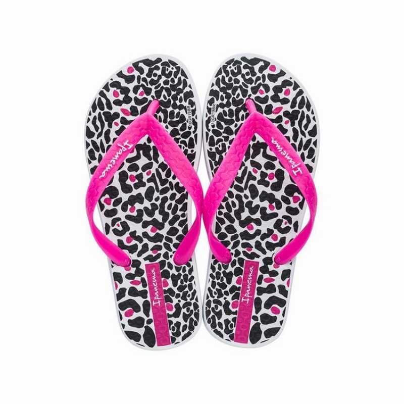 White / Pink / Black Kids' Ipanema Tropics Flip Flops | RFSIWN-209