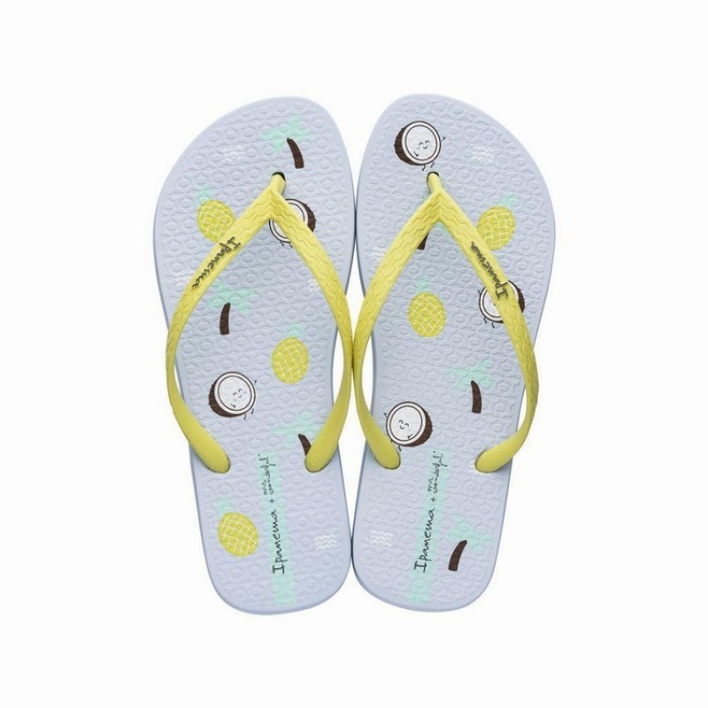 White / Yellow Women's Ipanema Mr. Wonderful II Flip Flops | RFAOKD-689