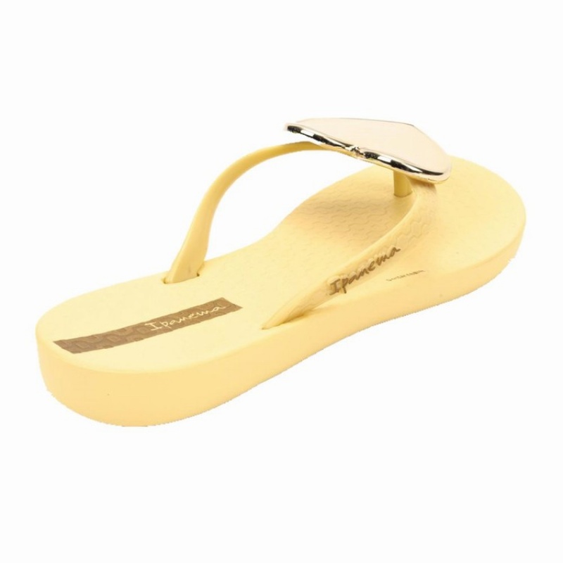 Yellow Kids' Ipanema Wave Heart Flip Flops | PLQWAB-965