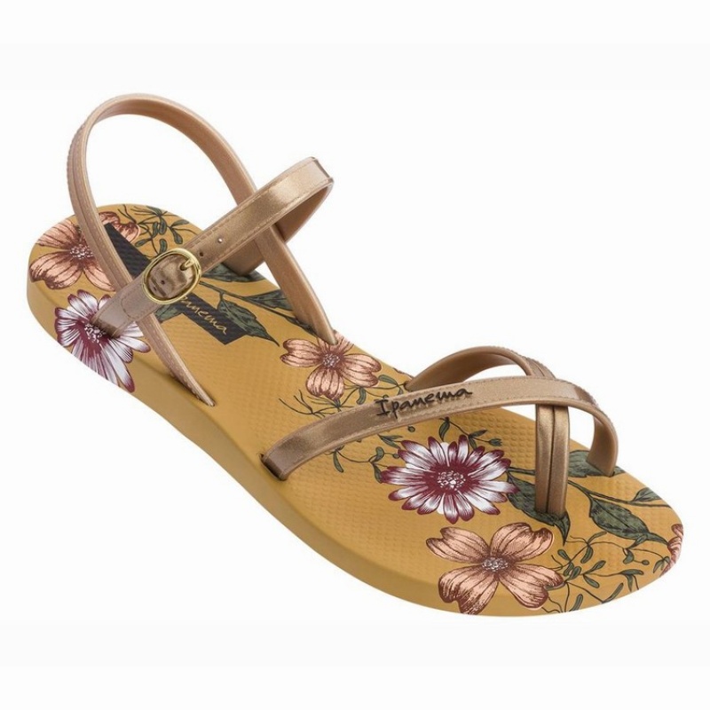 Yellow / Gold Women's Ipanema Suzi Print II Sandals | ECWIAX-738