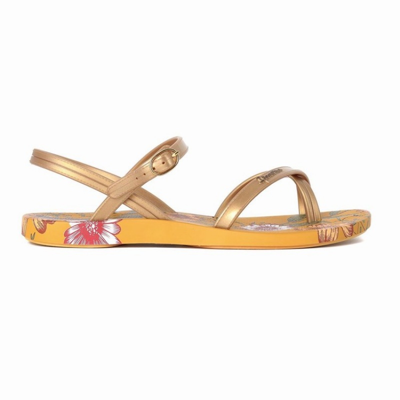 Yellow / Gold Women's Ipanema Suzi Print II Sandals | ECWIAX-738