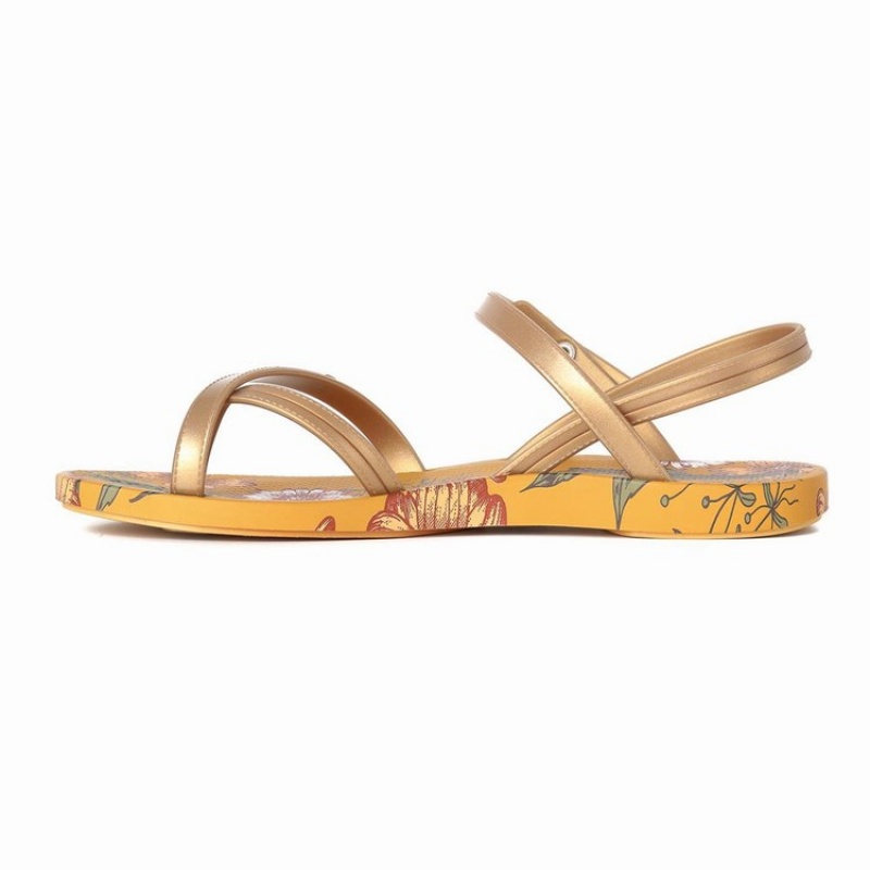 Yellow / Gold Women's Ipanema Suzi Print II Sandals | ECWIAX-738