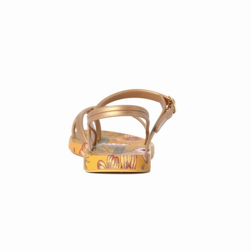 Yellow / Gold Women's Ipanema Suzi Print II Sandals | ECWIAX-738