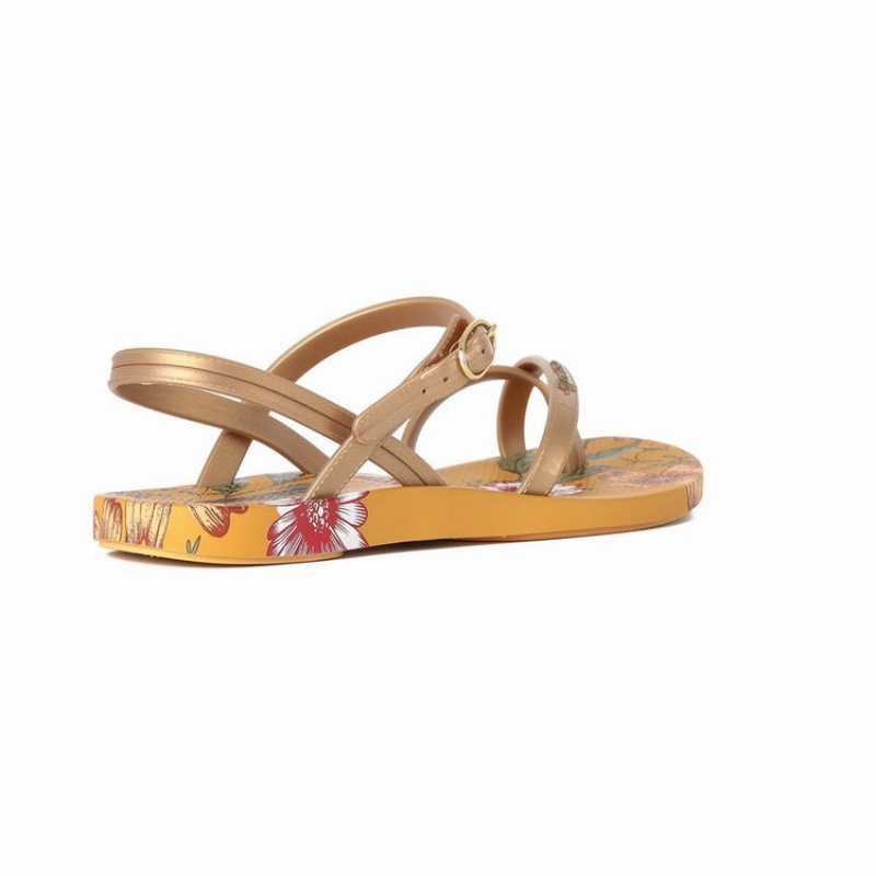 Yellow / Gold Women\'s Ipanema Suzi Print II Sandals | ECWIAX-738