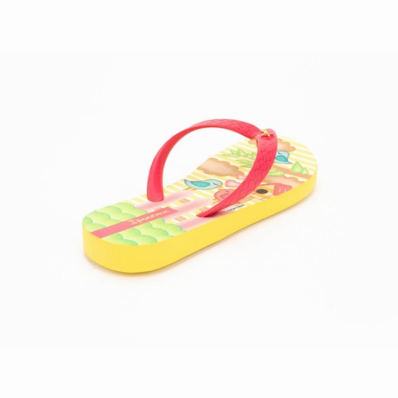 Yellow / Pink Kids' Ipanema Fun V Flip Flops | DJZSQW-180